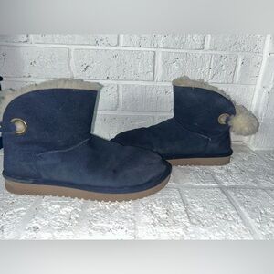 UGG Koolaburra Remley Mini Suede Boots Navy Blue Women's Size 10
